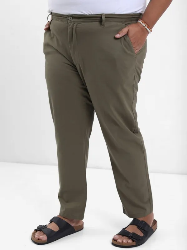  Xtra Ordinary By Highlander Men Olive Slim Fit Solid Casual Trousers