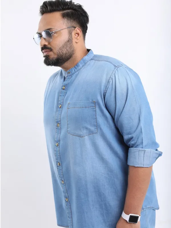  Xtra Ordinary By Highlander Men Blue Faded Slim Fit Casual Shirts