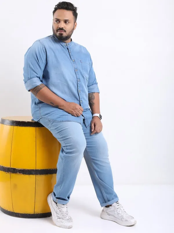  Xtra Ordinary By Highlander Men Blue Faded Slim Fit Casual Shirts