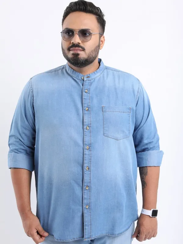  Xtra Ordinary By Highlander Men Blue Faded Slim Fit Casual Shirts