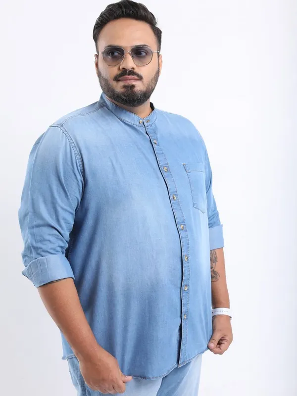  Xtra Ordinary By Highlander Men Blue Faded Slim Fit Casual Shirts