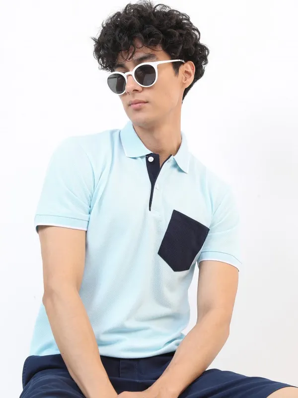 Solid Polo Collar T-shirt