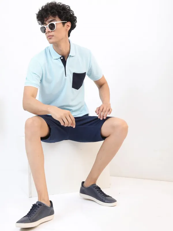 Solid Polo Collar T-shirt