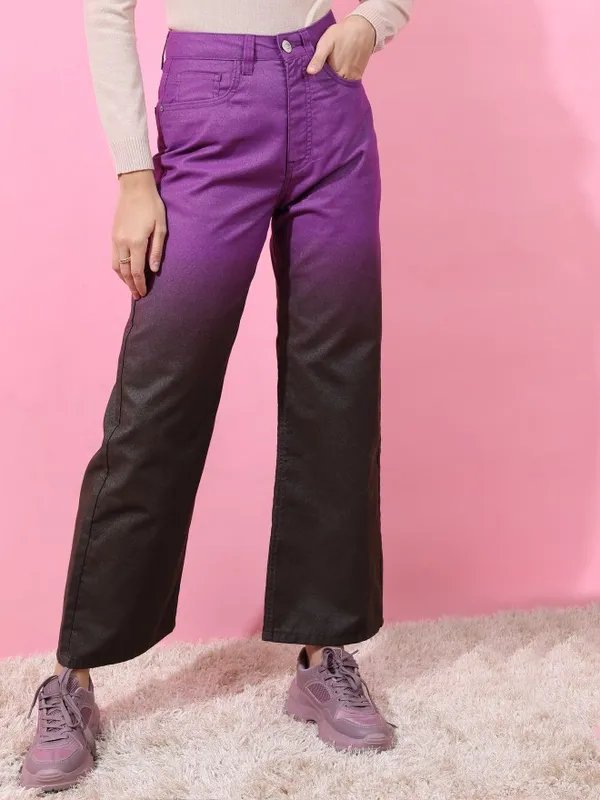  Tokyo Talkies Women Burgundy Dad Fit Clean Look Jeans