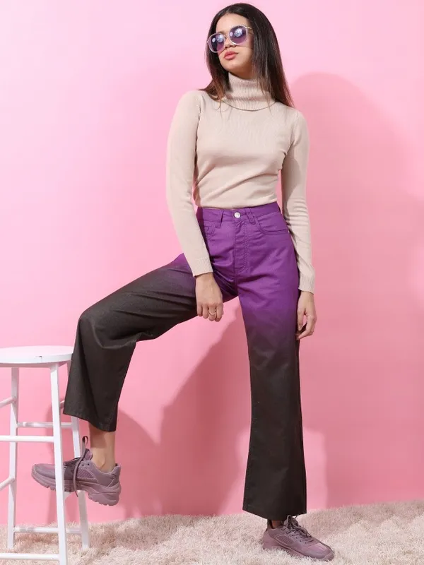  Tokyo Talkies Women Burgundy Dad Fit Clean Look Jeans