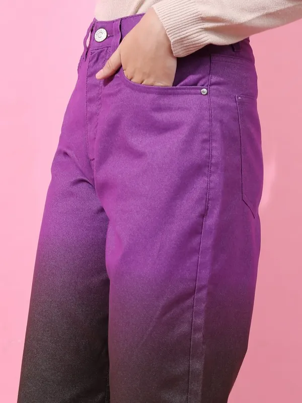  Tokyo Talkies Women Burgundy Dad Fit Clean Look Jeans