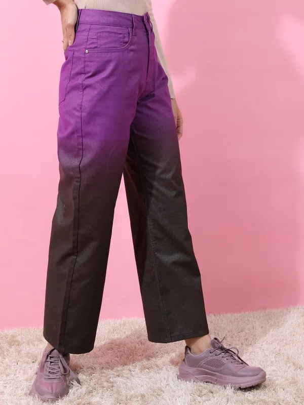  Tokyo Talkies Women Burgundy Dad Fit Clean Look Jeans