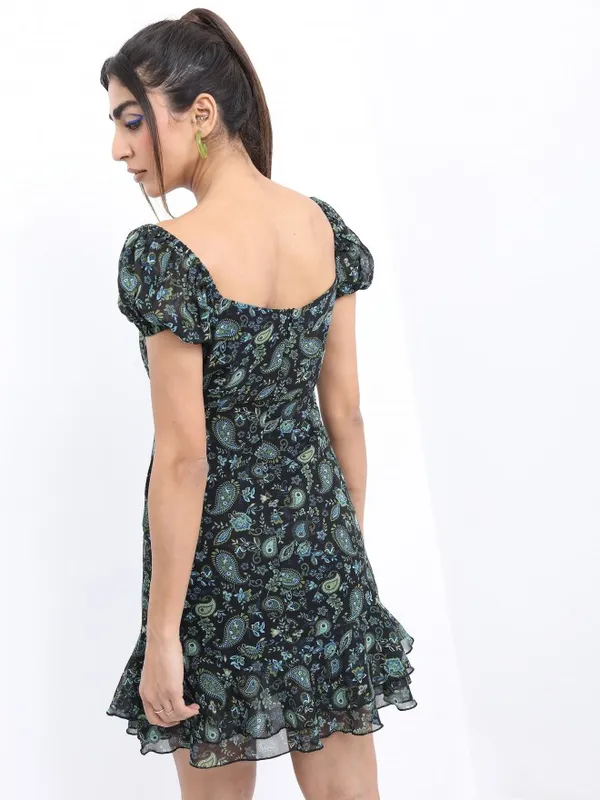  Tokyo Talkies Women Green Printed A-Line Dresses