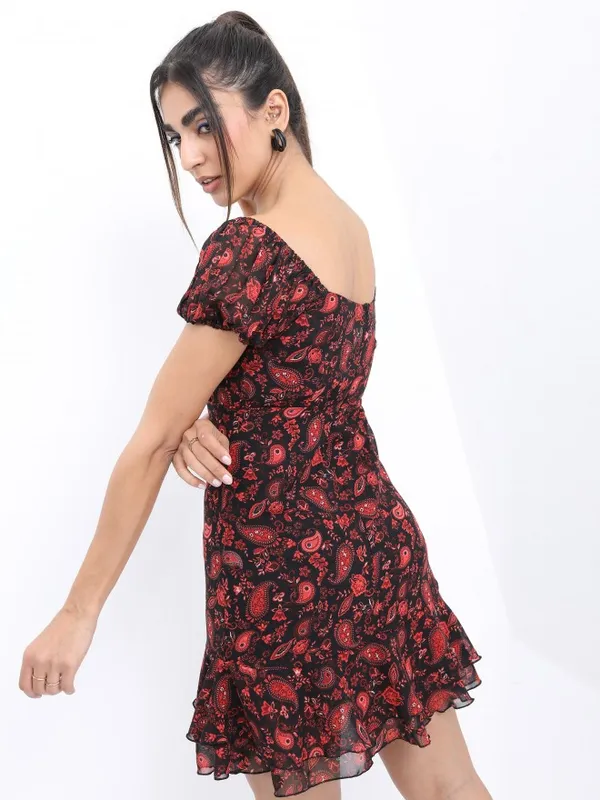  Tokyo Talkies Women Black Printed A-Line Dresses