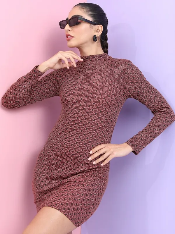  Tokyo Talkies Women Multi Self Design Bodycon Dresses
