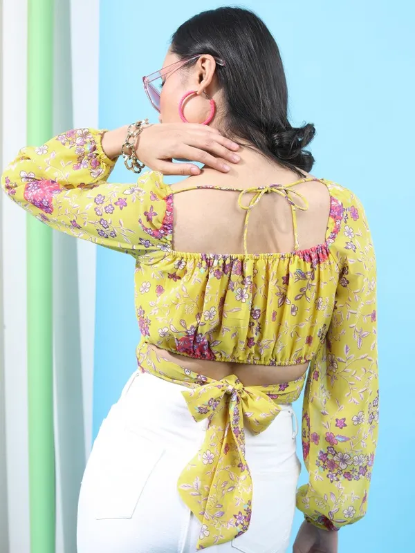  Tokyo Talkies Women Yellow Printed Regular Tops