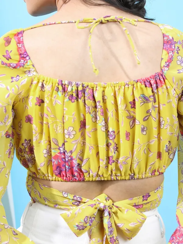  Tokyo Talkies Women Yellow Printed Regular Tops
