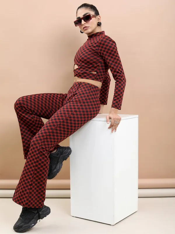 Tokyo Talkies Women Multi Checked Peplum Top