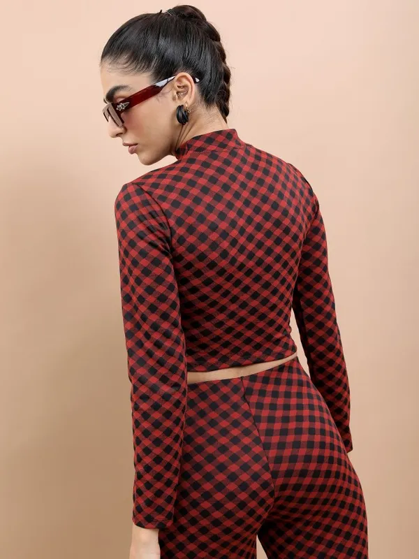 Tokyo Talkies Women Multi Checked Peplum Top