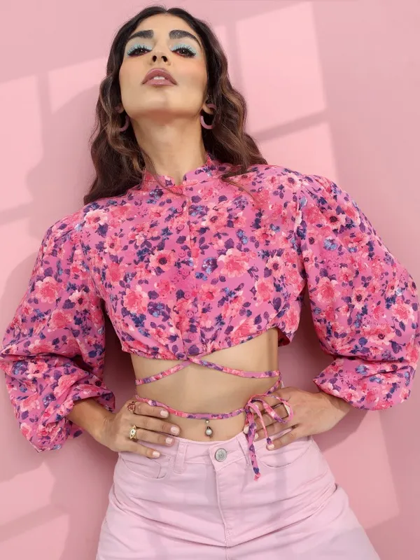  Tokyo Talkies Women Pink Printed Regular Tops