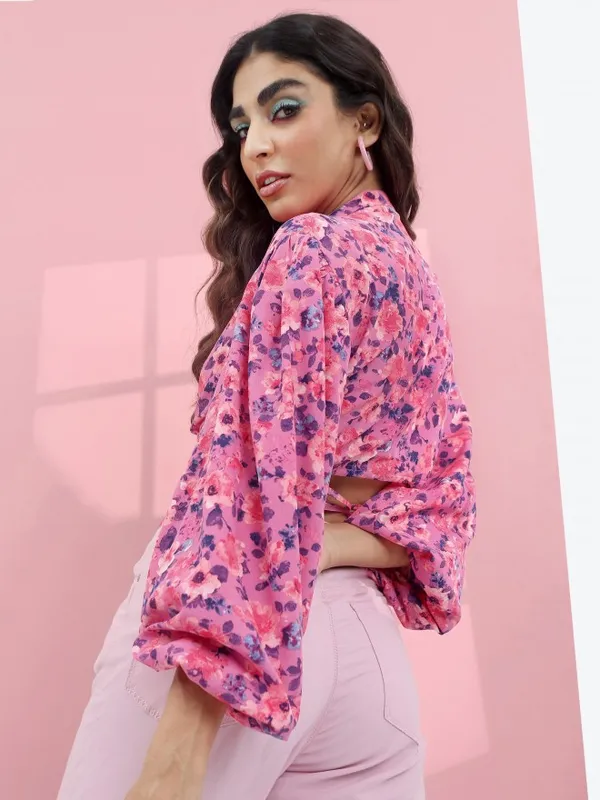  Tokyo Talkies Women Pink Printed Regular Tops