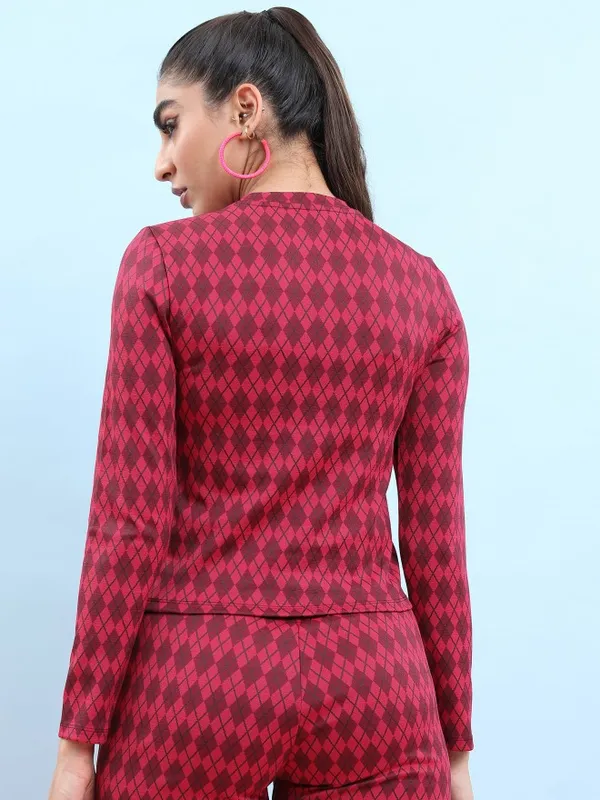 Tokyo Talkies Women Pink Printed Regular Top