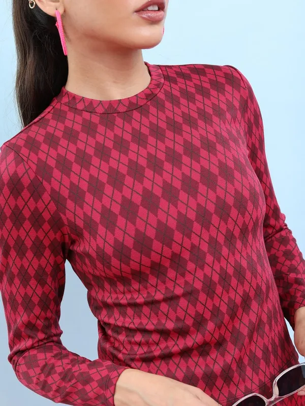 Tokyo Talkies Women Pink Printed Regular Top