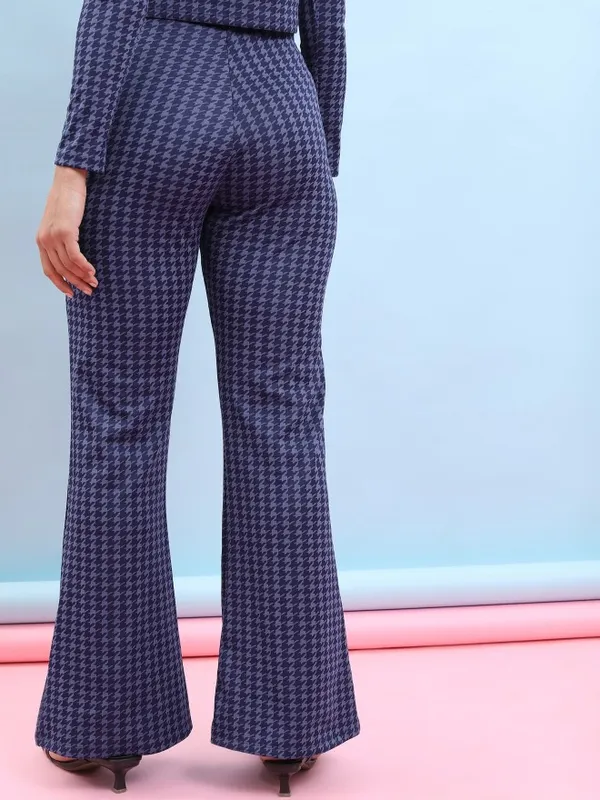  Tokyo Talkies Women Multi Self Design Bootcut Casual Trousers