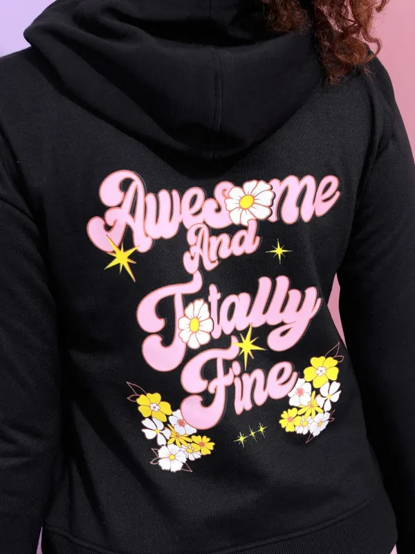  Tokyo Talkies Women Black Printed Pullover Hood Sweatshirts