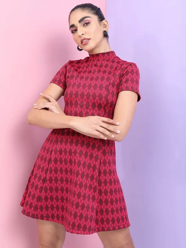  Tokyo Talkies Women Pink Printed A-Line Dresses