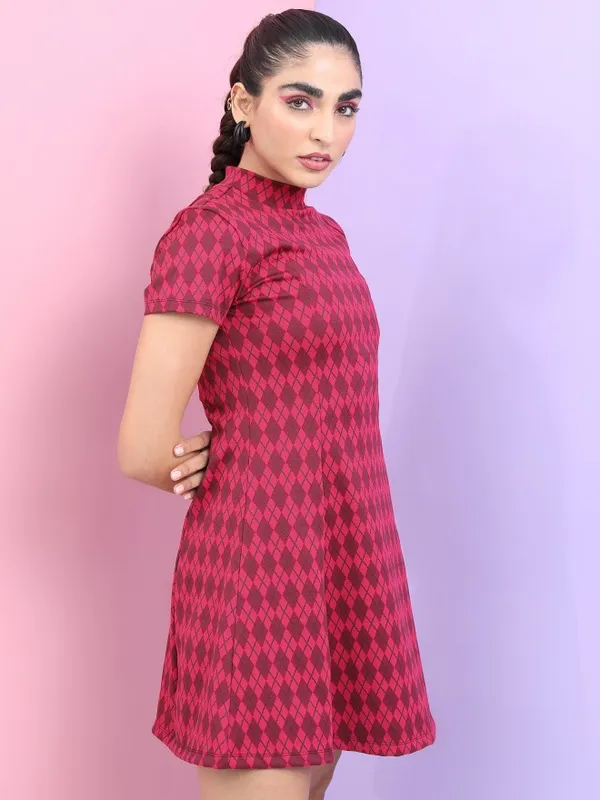  Tokyo Talkies Women Pink Printed A-Line Dresses