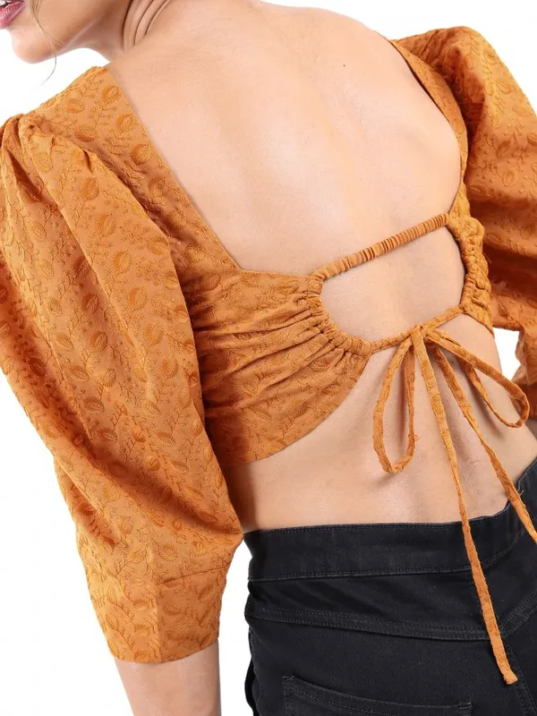  Tokyo Talkies Women Brown Printed Peplum Tops