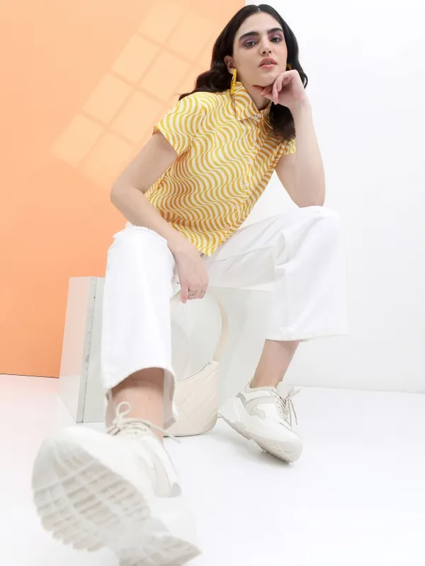  Tokyo Talkies Women White Printed Casual Shirts