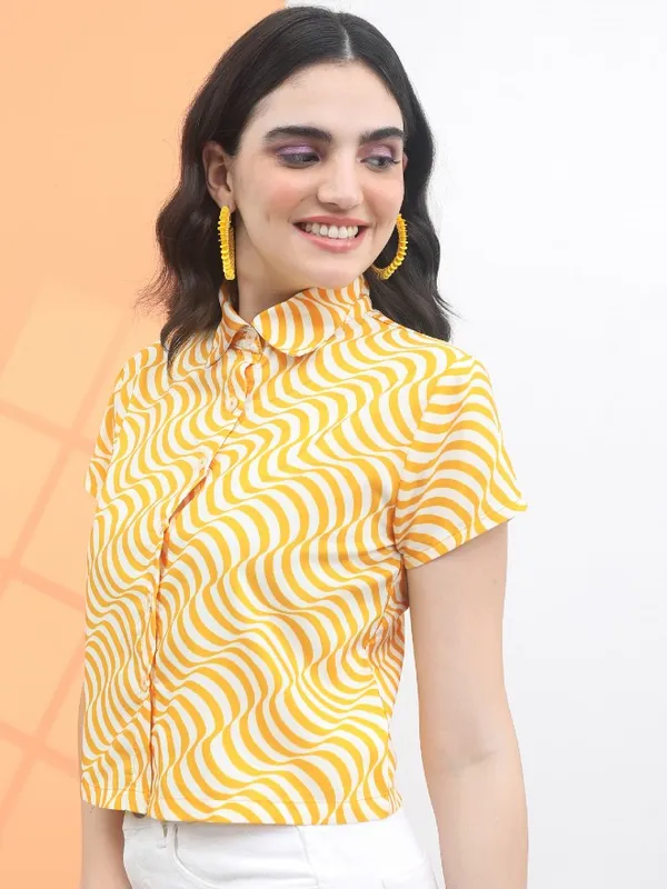  Tokyo Talkies Women White Printed Casual Shirts