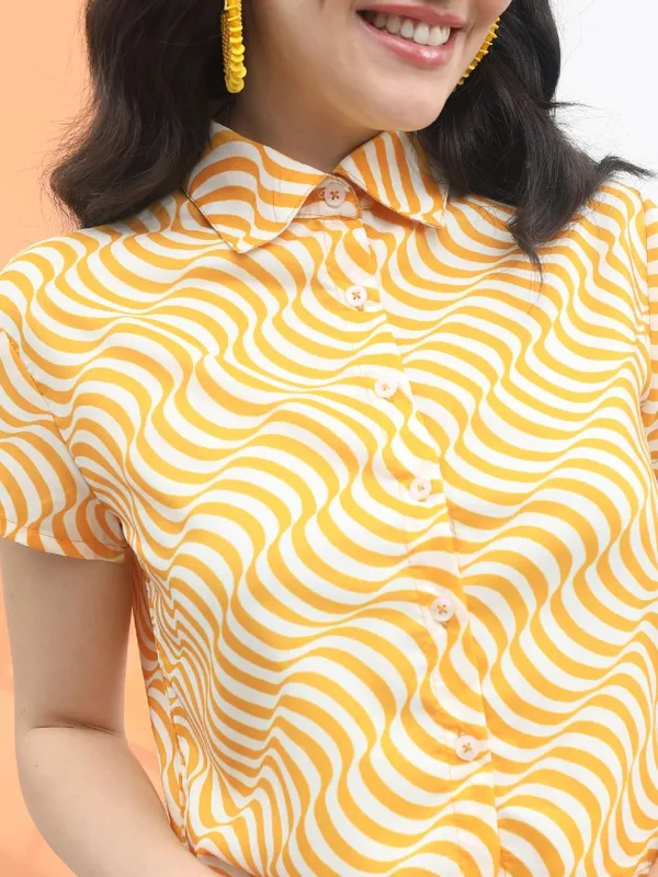  Tokyo Talkies Women White Printed Casual Shirts