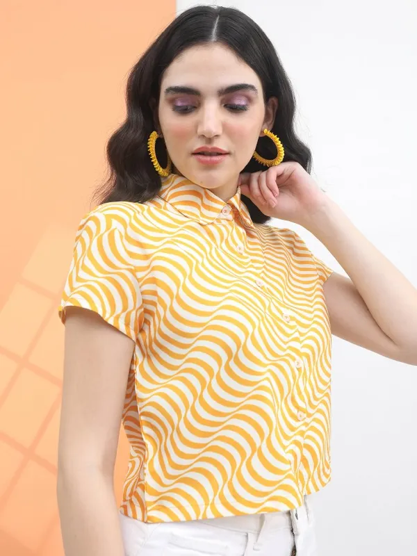  Tokyo Talkies Women White Printed Casual Shirts