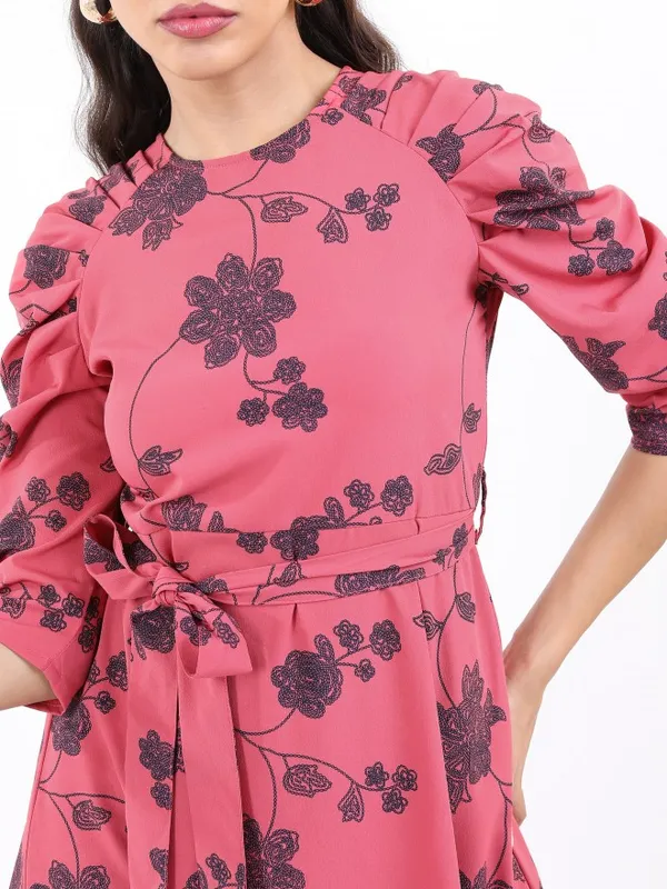 Printed A-Line Dress