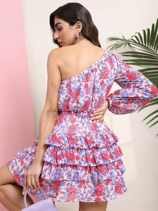  Tokyo Talkies Women Red Printed Fit And Flare Dresses
