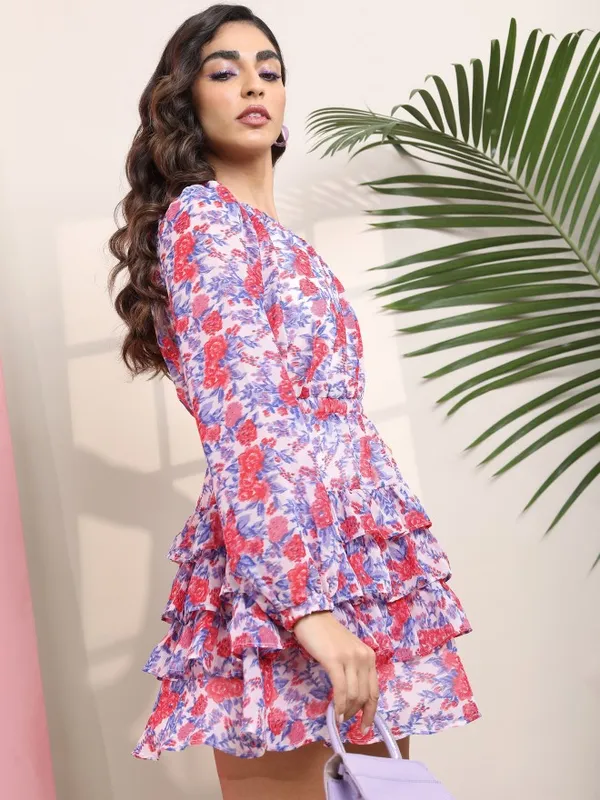  Tokyo Talkies Women Red Printed Fit And Flare Dresses