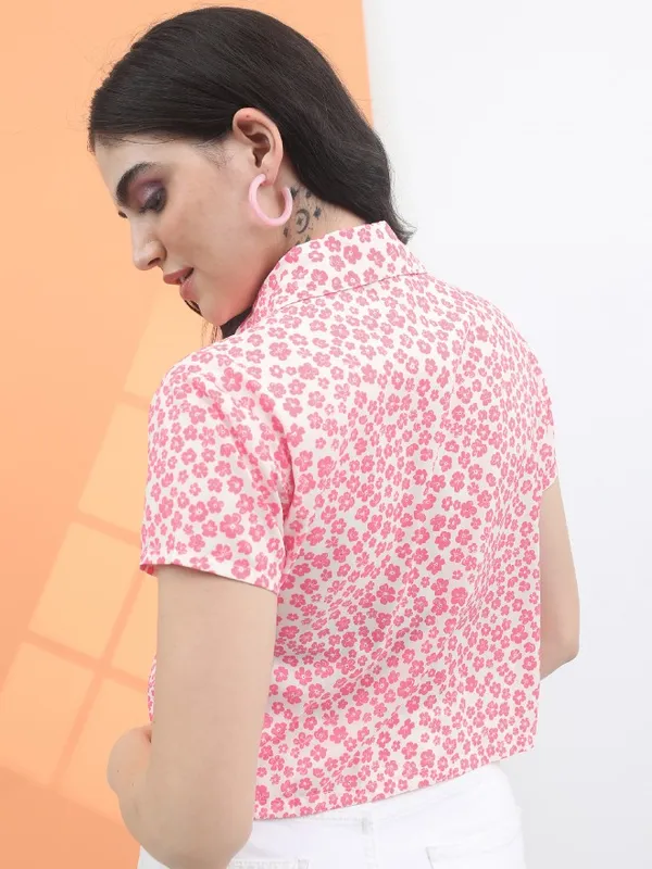  Tokyo Talkies Women Pink Printed Casual Shirts