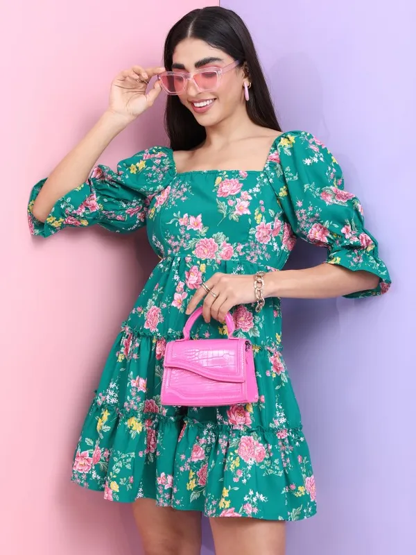 Printed Fit & Flare Dress