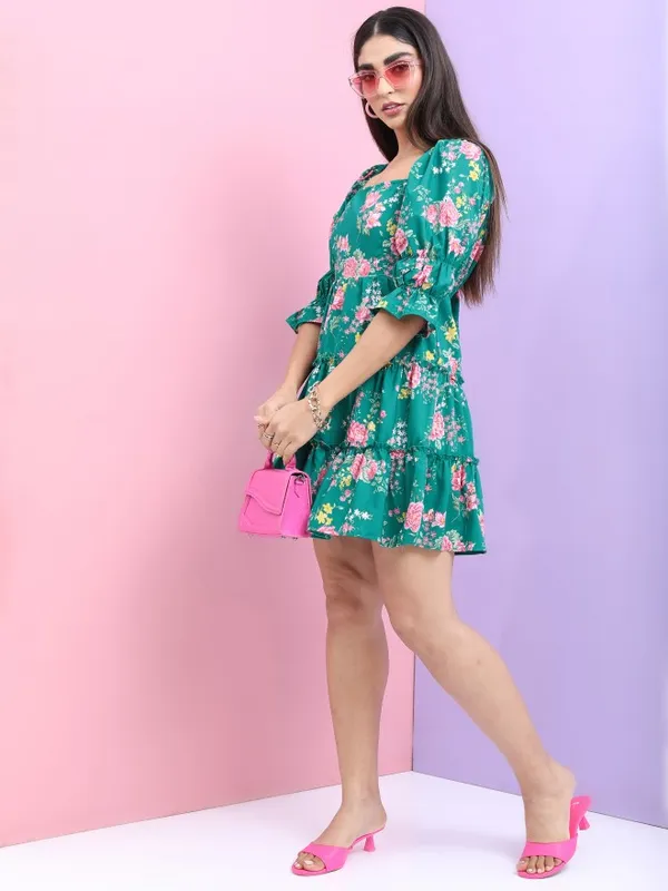Printed Fit & Flare Dress