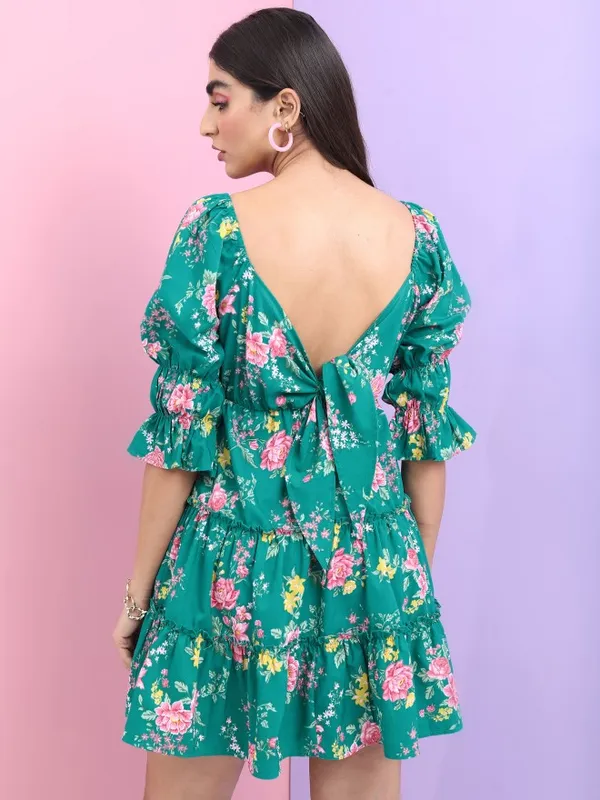Printed Fit & Flare Dress
