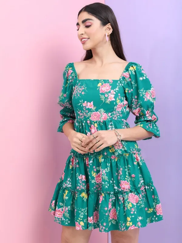 Printed Fit & Flare Dress