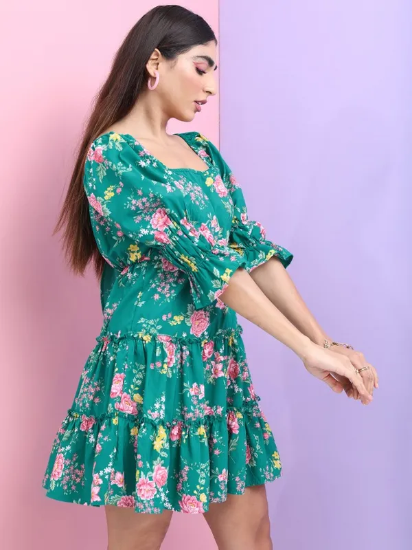 Printed Fit & Flare Dress