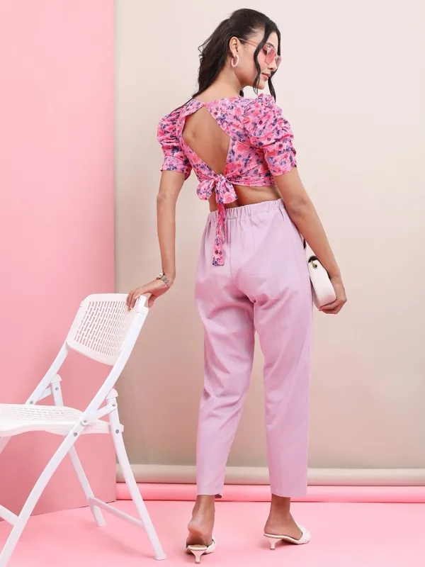  Tokyo Talkies Women Lavender Printed Regular Tops