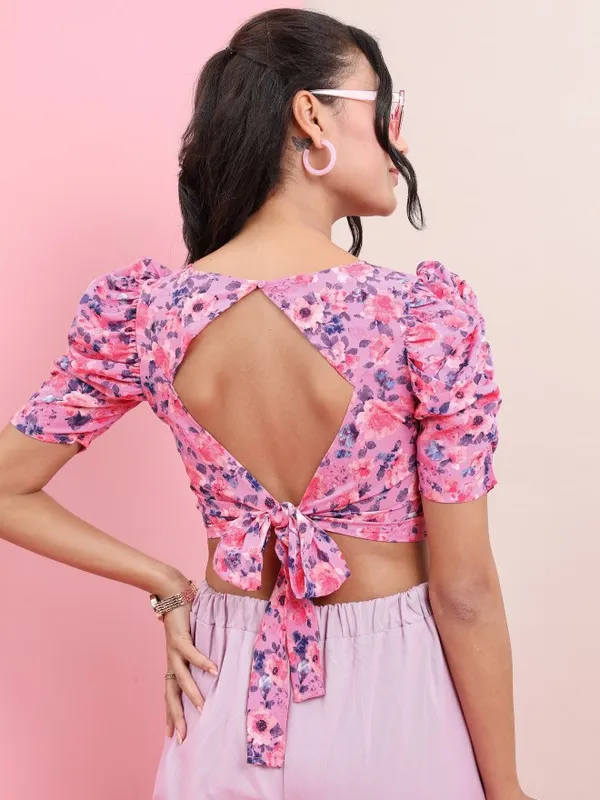  Tokyo Talkies Women Lavender Printed Regular Tops
