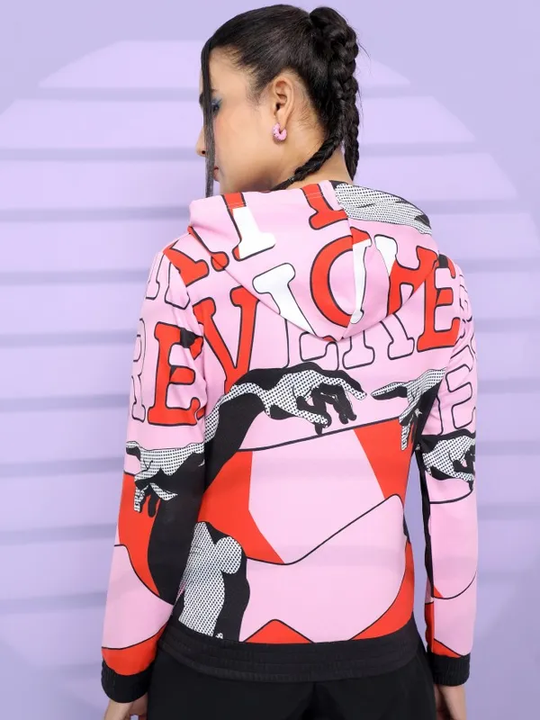  Tokyo Talkies Women Multi Printed Pullover Hood Sweatshirts