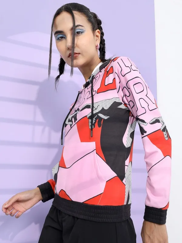 Tokyo Talkies Women Multi Printed Pullover Hood Sweatshirts