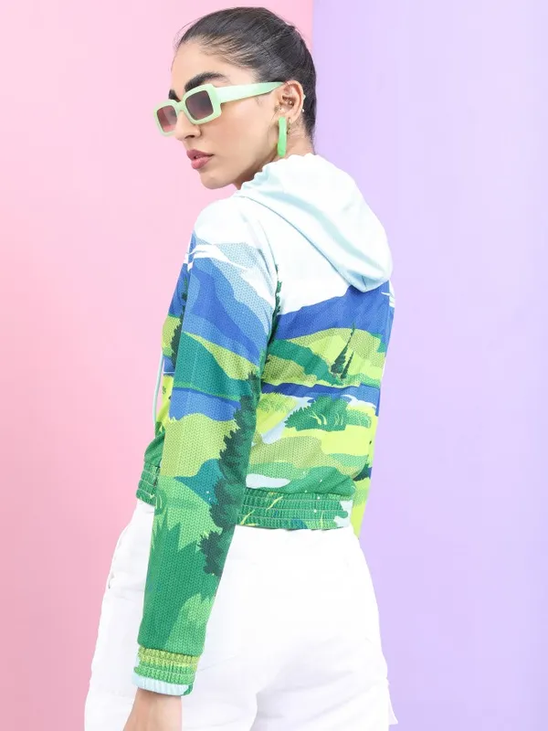  Tokyo Talkies Women Multi Printed Pullover Hood Sweatshirts