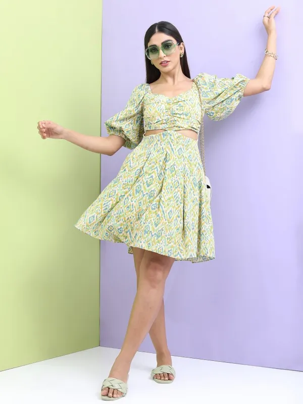 Printed A-Line Dress