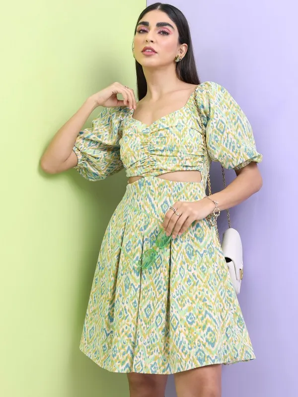Printed A-Line Dress