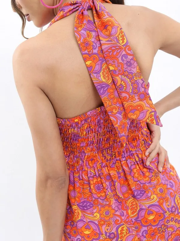 Printed A-Line Dress