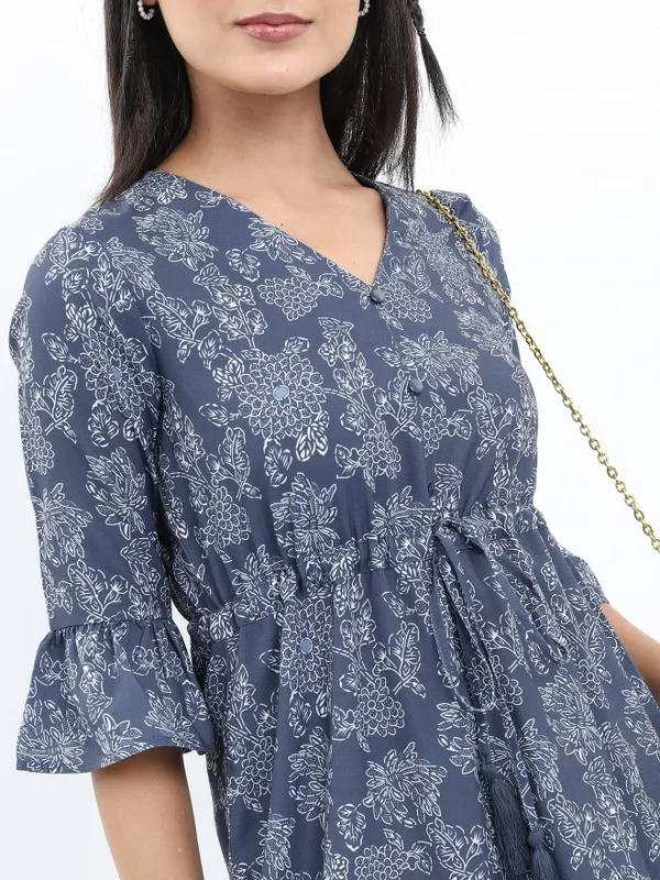  Ketch Women Blue Printed Maxi Dresses