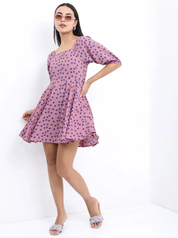  Ketch Women Pink Printed A-Line Dresses